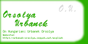 orsolya urbanek business card
